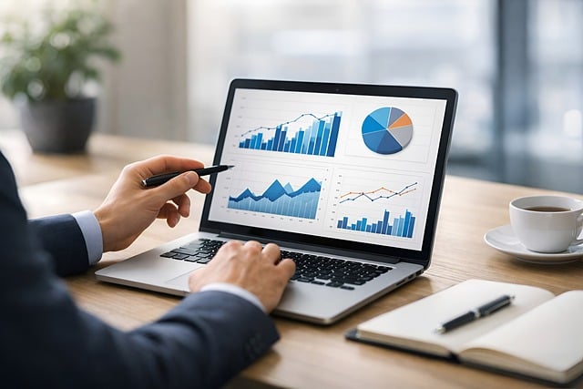 Tableau de bord de données avec graphiques et analyses