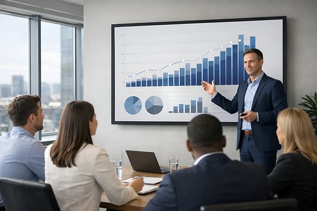 Présentation de statistiques de croissance en réunion d'équipe