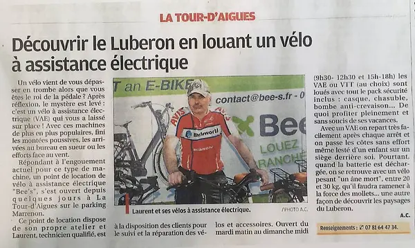 Le journal parle de Stations Bee's Luberon.
