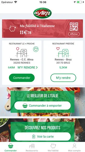 Application mobile permettant de commander en ligne et de prendre à emporter.
