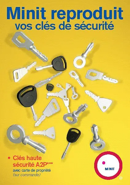 Minit reproduit toutes les clés de sécurité pour le domicile. 