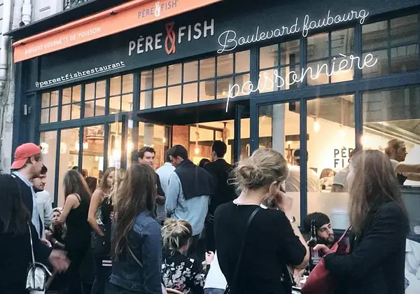 Le jour d'ouverture du restaurant Père & Fish à Paris. 