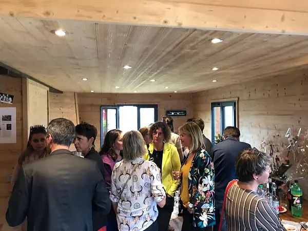 A la soirée d’inauguration du siège social des services d'Aline à la Roche sur Foron.