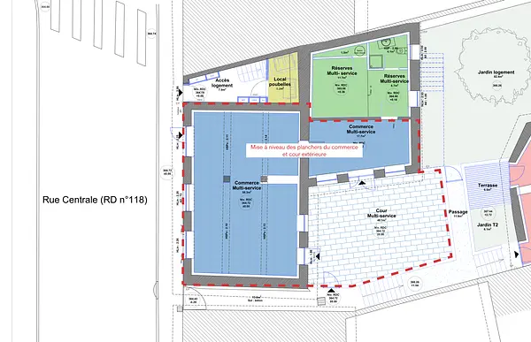 Futur commerce multiservice avec terrasse à Sarcey — photo