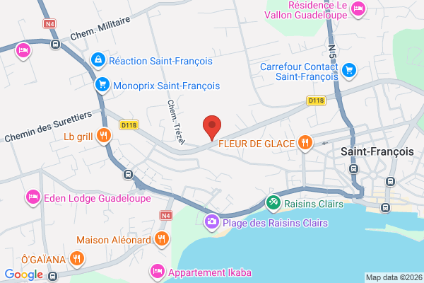 Carte de Saint-François, Guadeloupe