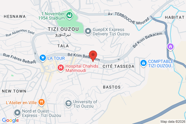 Carte de Tizi Ouzou, Algérie