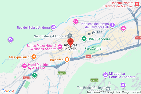 Carte de Andorre-la-Vieille, Andorre