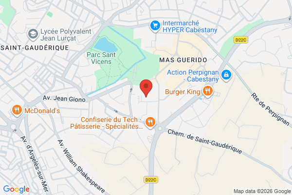 Carte de 3 Rue Beau de Rochas, Cabestany, France