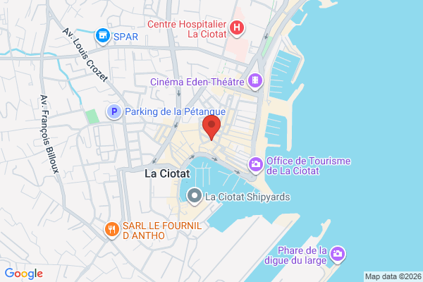 Carte de 15 Rue Albert et Georges Arnoux, La Ciotat, France