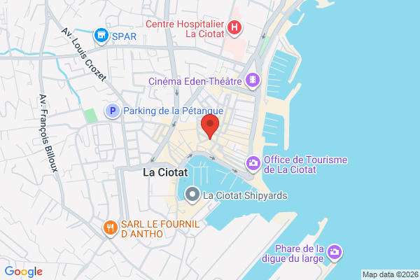 Carte de 15 Rue Albert et Georges Arnoux, La Ciotat, France