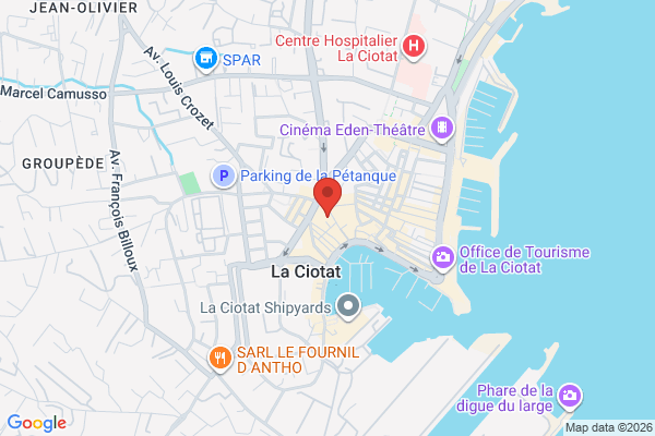 Carte de 21 Rue Gueymard, La Ciotat, France