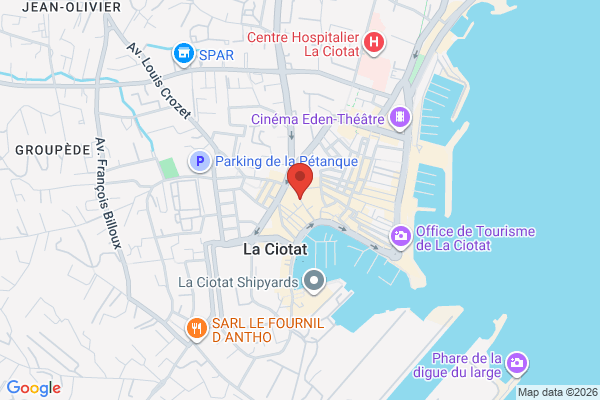 Carte de 19 Rue Gueymard, La Ciotat, France