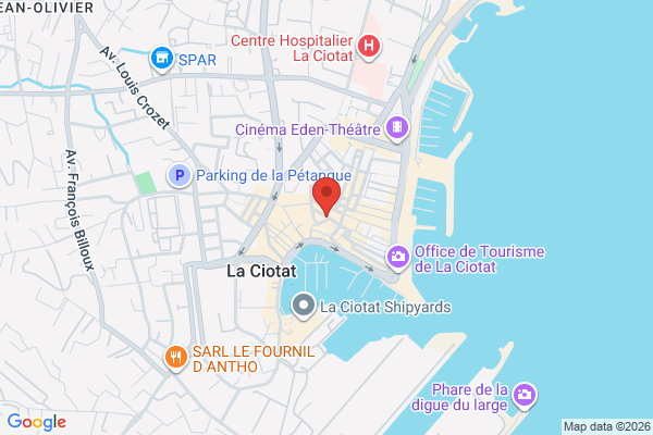 Carte de 4 Rue des Frères Blanchard, La Ciotat, France
