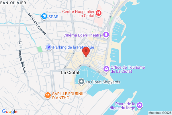 Carte de 5 Rue des Frères Blanchard, La Ciotat, France