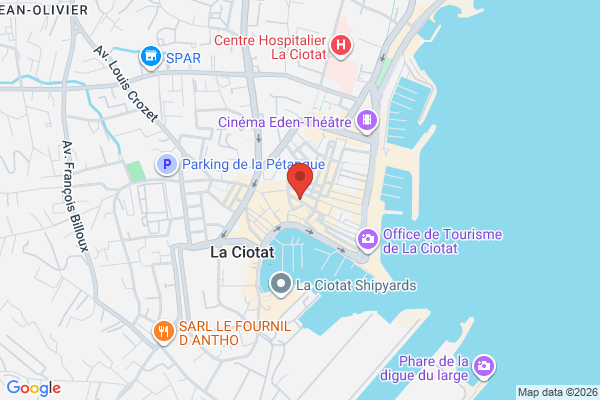 Carte de 6 Rue des Frères Blanchard, La Ciotat, France