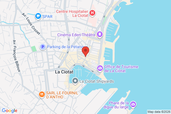 Carte de 2 Rue Louis Vignol, La Ciotat, France