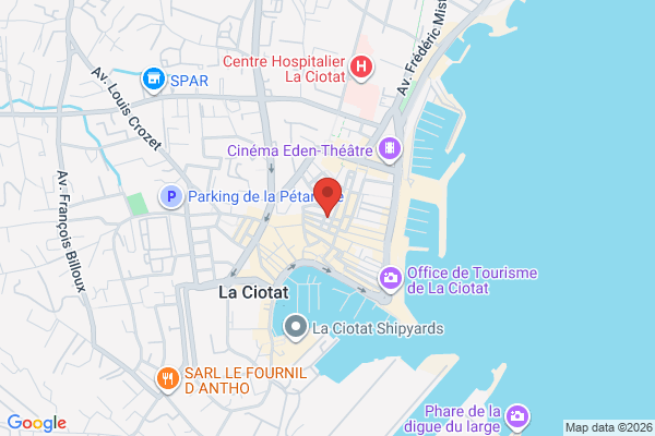 Carte de 10 Rue Camille Pelletan, La Ciotat, France