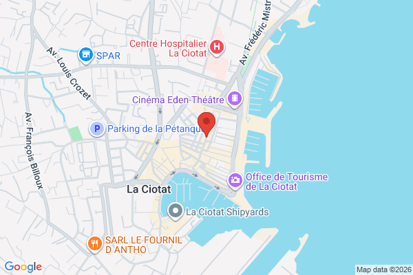 Carte de 38 Rue des Poilus, La Ciotat, France