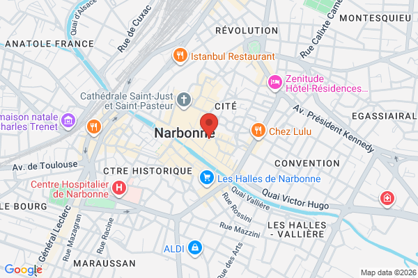 Carte de 26 Rue de l'Ancien Courrier, 11100 Narbonne, France