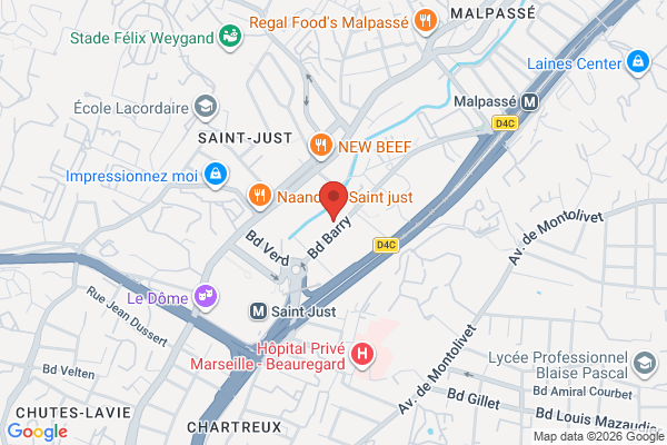 Carte de 27 Boulevard Barry, Marseille, France