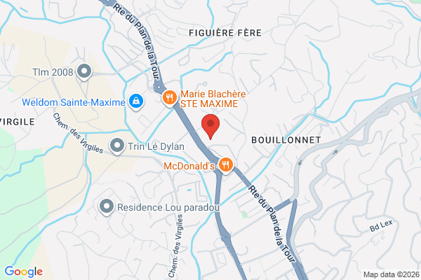 Carte de 55 Route du Plan de la Tour, Sainte-Maxime, France