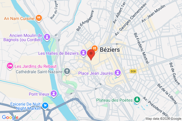 Carte de 5 Rue Française, Béziers, France