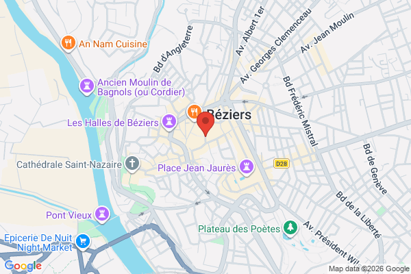 Carte de 4 Rue Mairan, Béziers, France