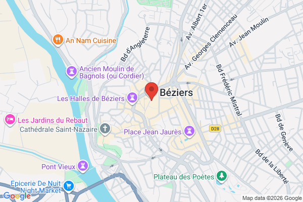 Carte de 30 Rue Française, Béziers, France