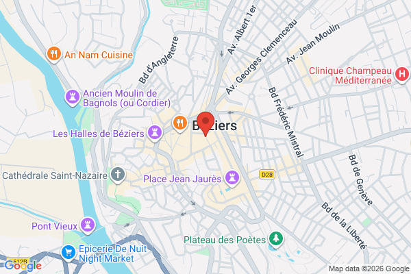 Carte de 7 Rue de la Coquille, Béziers, France