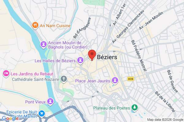 Carte de 32 Rue Française, Béziers, France