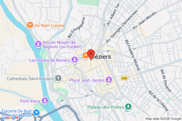Carte de 14 Rue Mairan, Béziers, France