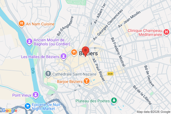 Carte de 12b Rue de la Coquille, Béziers, France