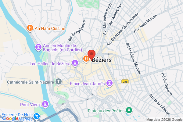 Carte de 34 Rue Mairan, Béziers, France