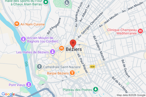 Carte de 5 Rue de la Coquille, Béziers, France