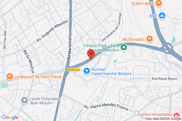 Carte de 4 Avenue de la Voie Domitienne, Béziers, France