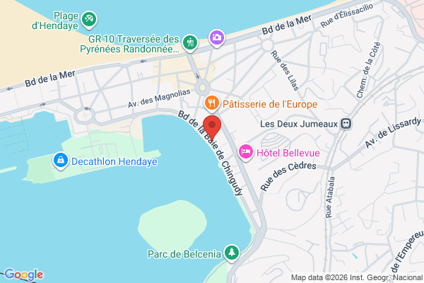 Carte de Bd de la Baie de Chingudy, Hendaye