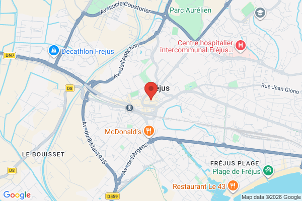 Carte de l'emplacement Locaux rues piétonnes ou circulante centre ville ceinturé de Parkings