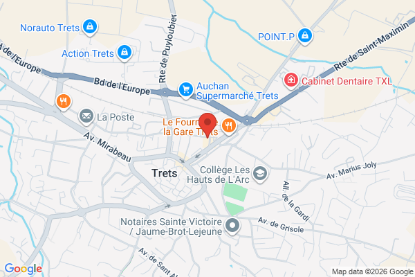 Carte de 7 Place de la Libération, Trets, France