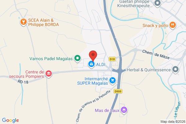 Carte de Z.A. l'Audacieuse, Magalas, France