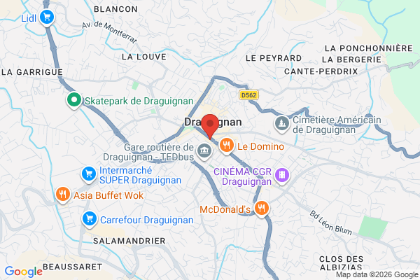 Carte de l'emplacement Local 220 m² sur axe principal Flux voiture + flux piéton 