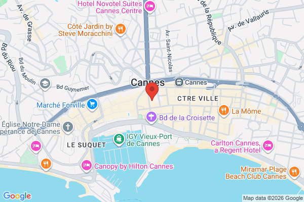 Carte de Cannes, France