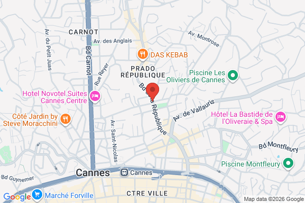 Carte de 91 Boulevard de la Republique, Cannes, France