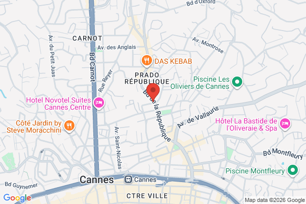 Carte de 97 Boulevard de la Republique, Cannes, France