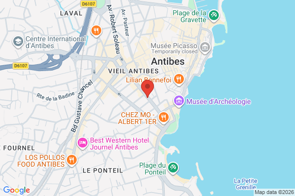 Carte de Boulevard Albert 1er, Antibes, France
