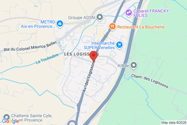 Carte de Avenue des Logissons, Venelles, France