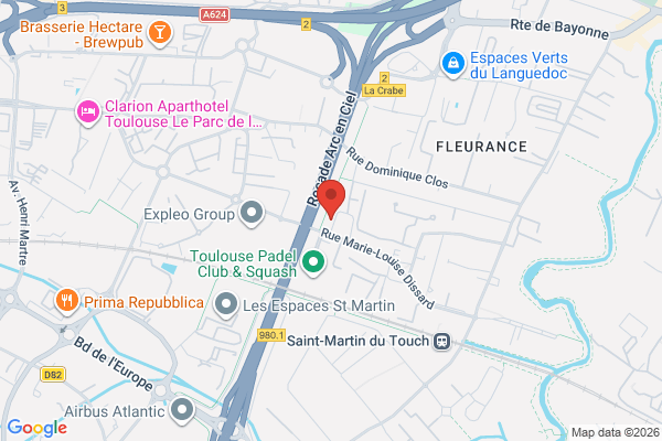 Carte de 7 Rue de l'Arc-en-Ciel, Toulouse, France