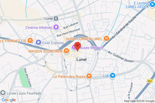 Carte de 30 Place Jean Jaurès, Lunel, France