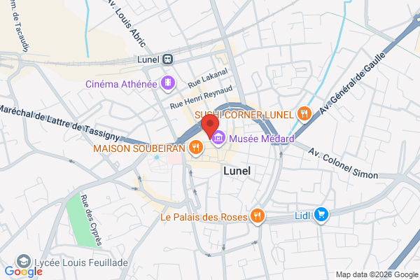 Carte de 2 Rue Jean Jacques Rousseau, Lunel, France