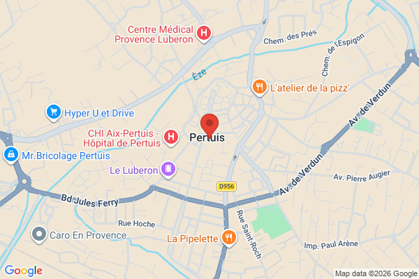 Carte de 130 Place Mirabeau, Pertuis, France