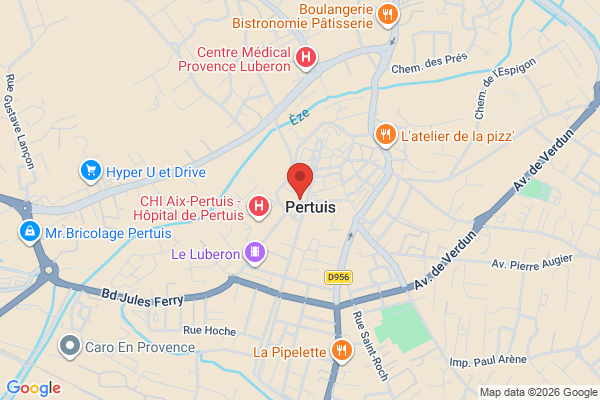 Carte de 4 Place Mirabeau, Pertuis, France